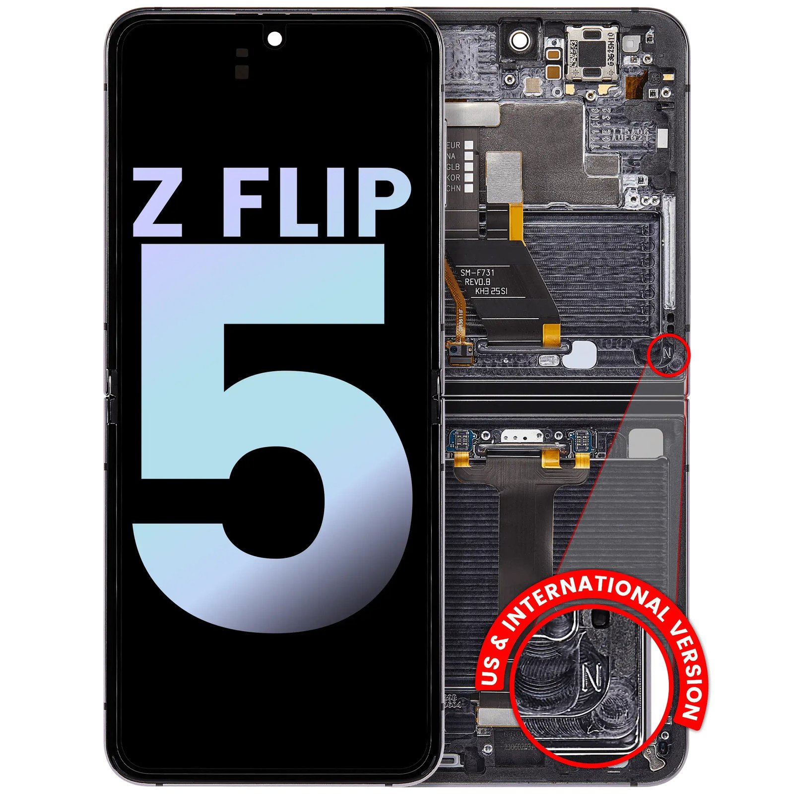 Samsung Galaxy Z Flip 5 Inner Display Screen | Original Folding Main Screen Replacement | Complete Display Assembly